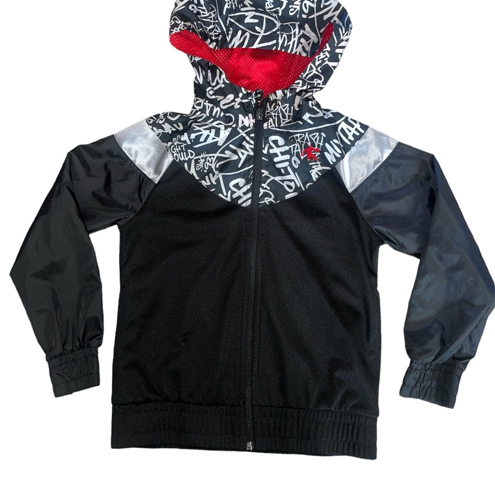 Boy’s Black and Red Graphic Windbreaker